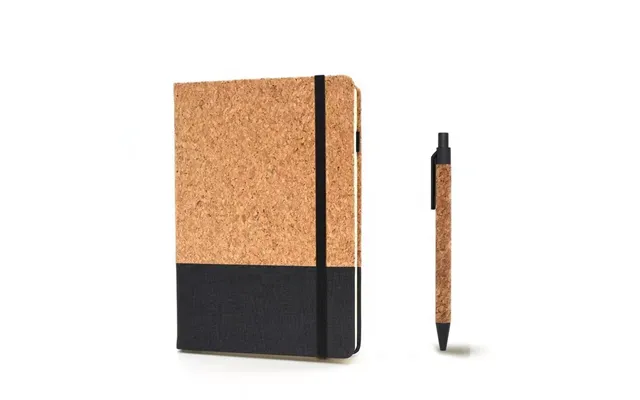 Custom Logo Eco-friendly A5 Cork Wood Cover Notebook With Cork Pen