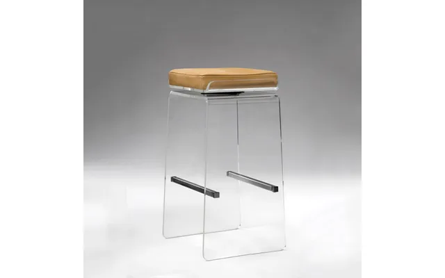 Custom Luxury Swivel Bar Stool High-end Modern Pu Leather Acrylic Stainless Steel 360 Degree Revolving Armless Home Bar 