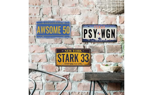 Custom Movie Car License Plate Black Background Tin Sign Poster Home Bar Decor License Plate Sign