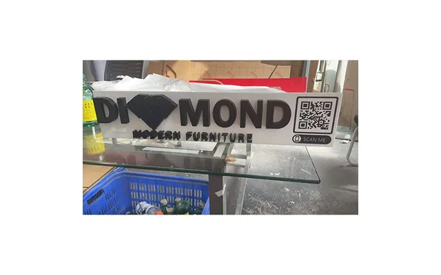 Customizable Gold Qr Code Business Store Social Media Sign Table Top Acrylic Billboard For Facebook & Instagram Display 