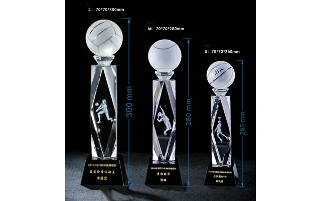 Customized Football Basketball Any Ball Souvenir Nautical Glass Awards Laser Engraved Personal Logo Sports Crystal Troph
