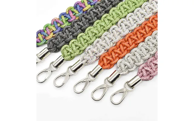 Customized Round Shinning Crystal Braided Handbag Chunky Shiny Diamond Strap With Rhinestone Handbag Strap Crossbody Acc