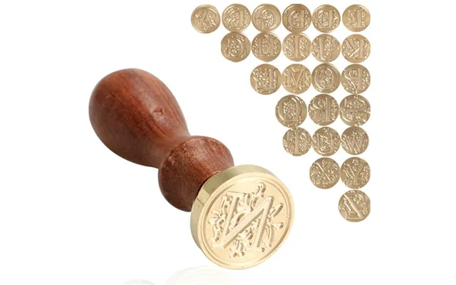 Customized Wooden Handle Wax Sealing Stamp Art Office Supplies With Gold Copper Fountain Pen For Wedding Diy Gift Decora