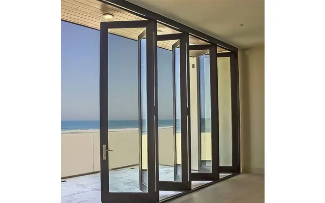 D-top Shenzhen 2023 Soundproof Aluminum Folding Garage Door Horizontal Bifold Design With Glass For Residential Use