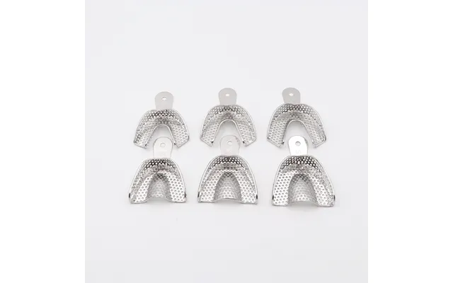 Dental Lab Instrument Autoclavable Teeth Mold Kit Stainless Steel Dental Impression Putty Trays 6pcs