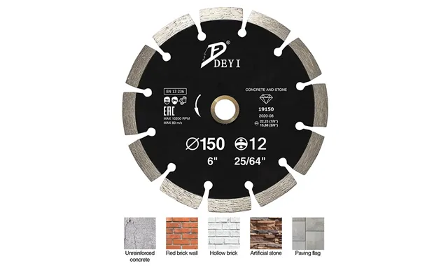 Deyi Universal Segmented Diamond Circular Diamond Blade Saw 150 Mm For Dry And Wet Cutting Stone Brick Concrete Granite