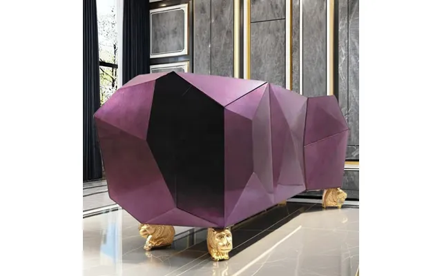 Diamond Amethyst Italian Design Sideboard Storage Cabinets Luxury Modern Contemporary Stainless Steel Furniture For Home