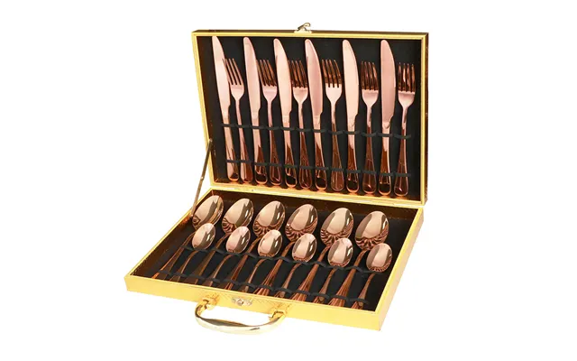 Dishwasher Safe 24 Piece Stainless Steel Cutlery Set Knife Spoon Fork Cutlery Set 24pcs With Gift Box