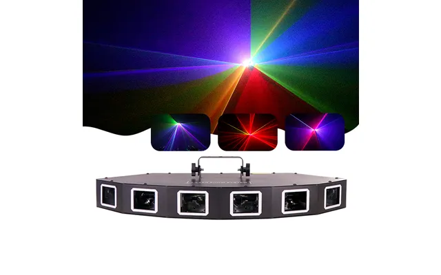 Dmx-512 Rgb Disco Lighting 6 Heads Rgb Full Color Laser Light For Stage Dj Bar