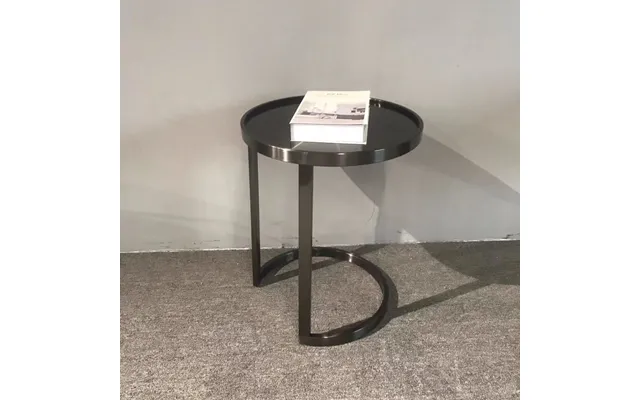 Double Deck Round Small Coffee Table Gold Metal Living Room Luxury Black Tempered Glass Side Table