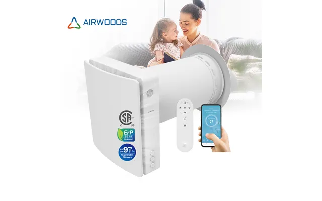 Ductless Erv Wall Mounted Single Room Decentralized Enthalpy Heat Exchanger 97% Efficiency Air Ventilation System