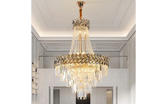 Duplex Floor Luxury Crystal Large Chandelier Hotel Lobby Living Room Staircase Villa Decorative Chandelier Manggic Light