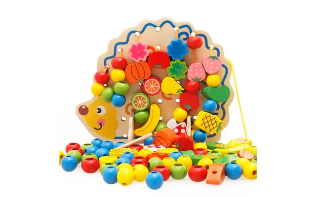 Environmental Safety Wooden Children Toy Tree Hedgehog Fruit String Beads