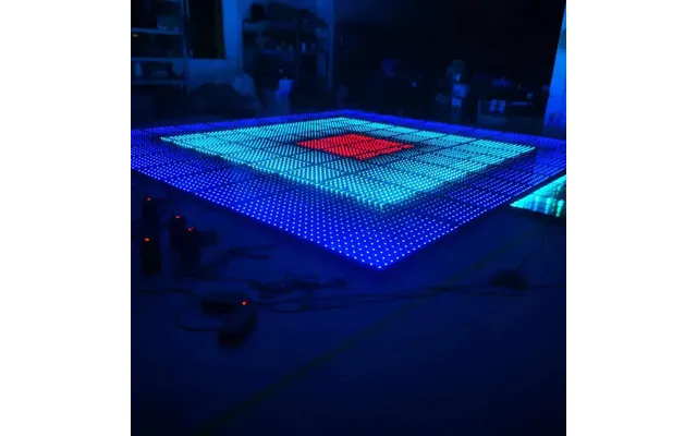 Factory Price 12x12 Dot Digital Wire Connected 3d Rgb Floor Tile Led Stage Luminous Dance Floor Panels For Party Bar