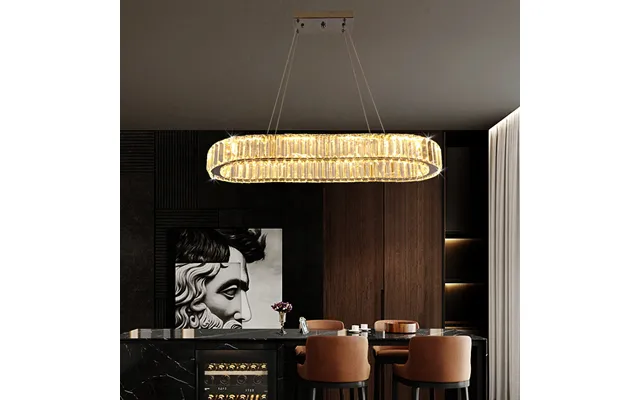 Factory Prices Modern Simple 60w Oval Rectangular Crystal Led Chandelier For Dining Table Lighting