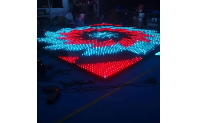 Factory Supply 8x8 Digital Dot Wire Connected 3d Led Infinity Dmx Light Up Dance Floor For Wedding Nightclub