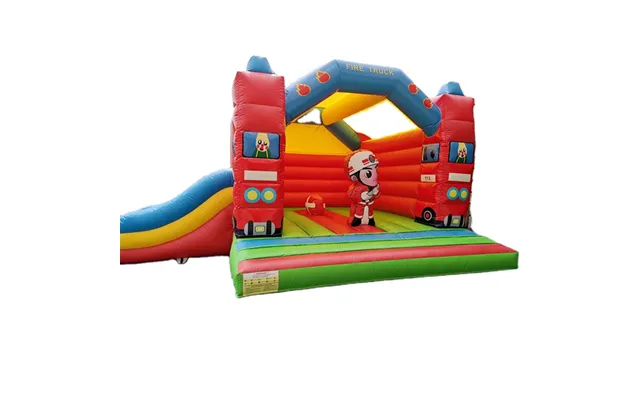 Fire Truck Jumping Castle Inflatable Bounce House Bouncy Castle With Slide For Kid