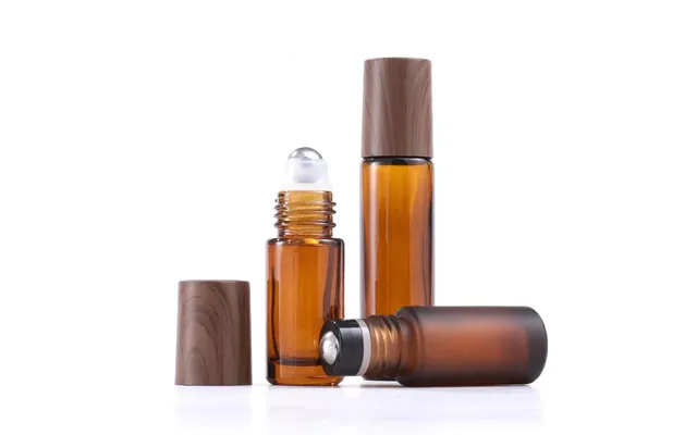 High Quality 10ml Amber Cylinder Glass Roll-on Bottles With Plastic Cap For Essential Oils Empty Roller For