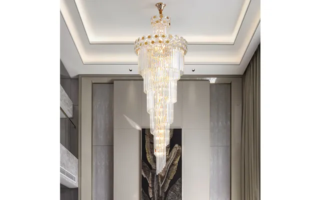 High Quality Crystal Luxury Stair Ceiling Chandeliers Lights Italian Round Gold Stainless Steel Pendant Lamp Modern Chan
