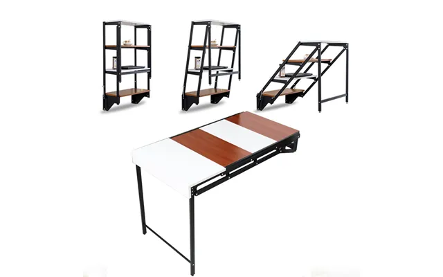 Homemore Durable Mdf Top Wall Mount Table With Metal Frame For Multipurpose Dining Working Table With Shelf Desk For Hom