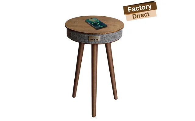 Homemore Wooden Round Smart Coffee Table Speaker Home Furniture Mini Small Coffee Tea Table Wireless Charging With Usb P