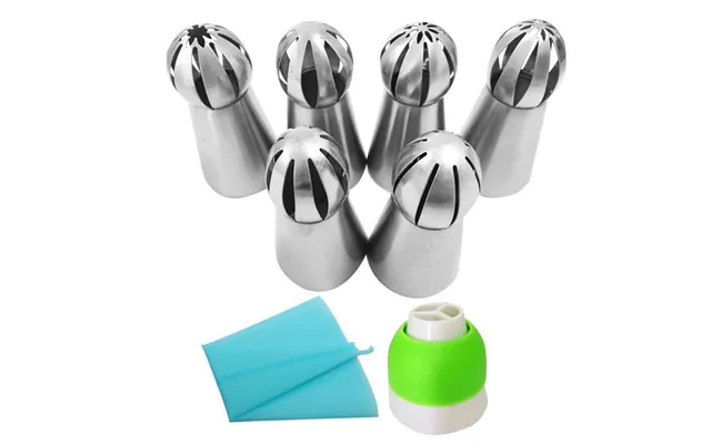 Hot Sale 8pcs Russian Piping Nozzles Cake Piping Tips Stainless Steel Decorating Nozzles Cupcake Kit Pastry Bag Baking T