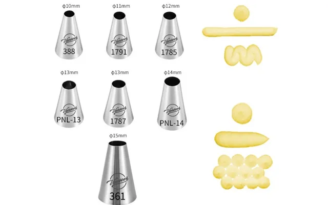 Hot-sale 304 Stainless Steel Big Size New Nozzle Cake Baking Products Piping Tips Cake Decorating Nozzles Piping Tip Set