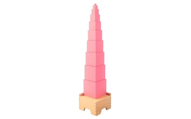Hoye Craft Early Learning Wooden Toy Kids Wooden Montessori Toy Pink Tower Stand