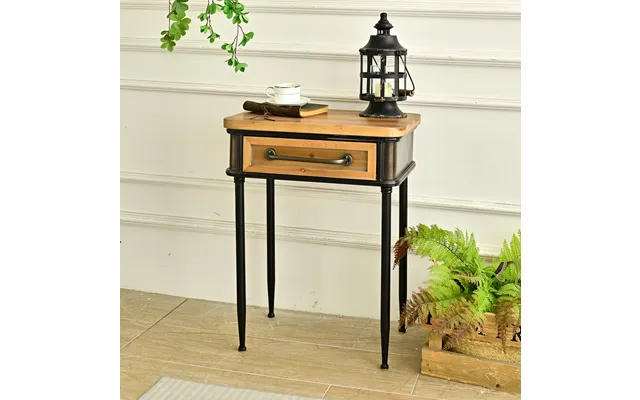 Innova Farmhouse Home Decor Vintage Industry Style Metal Furniture Bedroom Night Stand Side Coffee Table With Metal Fram