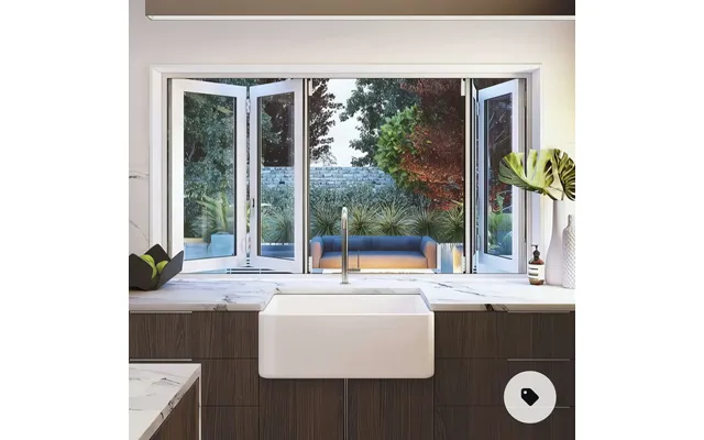 Jbdhome Black Aluminium Framed Accordion Horizontal Sliding Folding Window Elegant Glass Design With Durable Folding Win