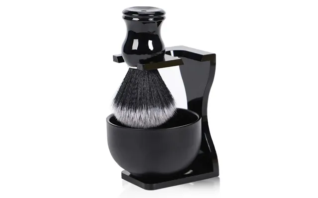 Jdk Hot Selling Vintage Men's Shaving Brush Kit Vegan Acrylic Stand Steel Bowl Black Convenient Beard Grooming Care Set