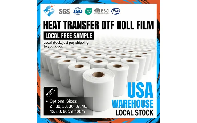 Jinlong 60cm Dtf Film Roll Hot Peel Cold Peel Dtf Transfers Pet Film Dtf Printer Digital Printing Film