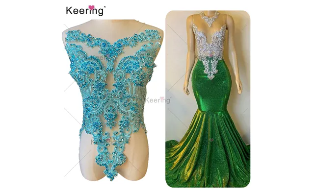 Keering Wdp-295 Bridal Crystal Beaded Fringe Rhinestone Wedding Bodice Sash Applique For Bridal Bridesmaid Party Evening