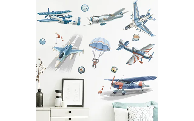 Kids Room Decoration Removable 3d Airplane Wall Stickers For Bedroom
