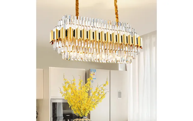 Led Postmodern Crystal Iron Round Oval Chandelier Pendant Lighting Lustre Suspension Luminaire Lampen For Dinning Room