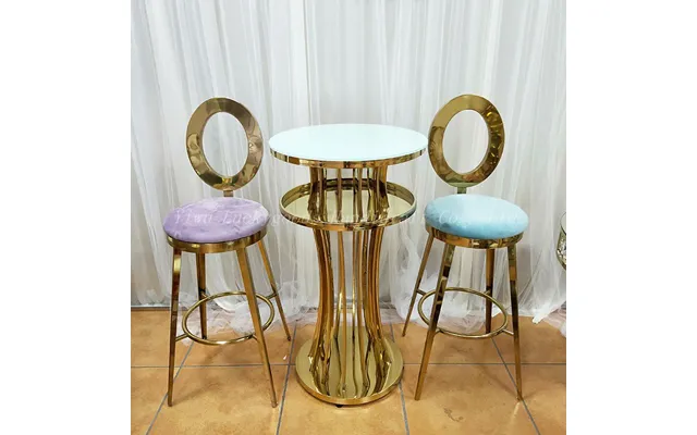 Luckygoods Factory Supply Wedding Party Round Back Stainless Steel Bar Wedding Chair Cy210511-28