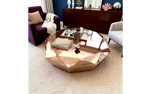 Luxury Design Diamond Shape Coffee Table Modern Rose Gold Stainless Steel Center Table Living Room Villa House Sofa Cent