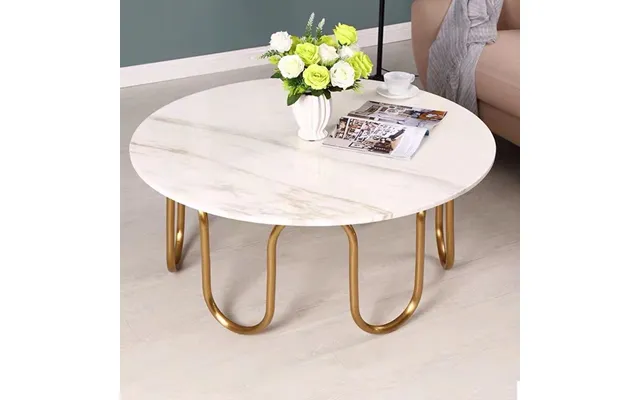 Luxury Marble Stainless Steel Living Room Furniture Gold Or Silver Round Coffee Table
