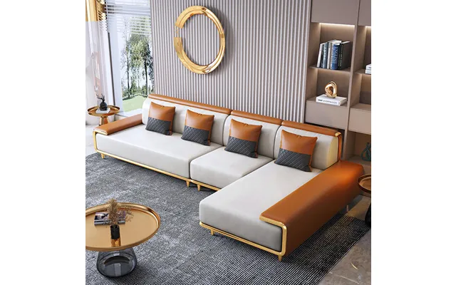 Luxury Modern Design Antique Living Room Furniture Stainless Steel Frame White And Black Leather Sofa Set From China