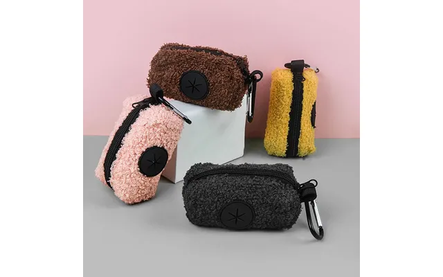 Midepet Factory Wholesale Dog Poop Bag Holder Pink Color Furry Material Pet Product Custom Logo Accept Dog Poop Bag Hold