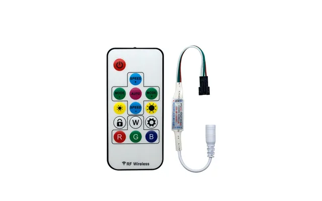 Mini Rf 14-keys Lock Remote Pixel Led Strip Controller Dc5-24v 2048ic Led Magic Colour Dimmer