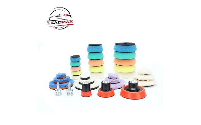 Mini Vehicle Detailing Kit With 50mm & 100mm Round Wool Foam Buffing Pads Wax Paint Preserving Applicator For Car Body P