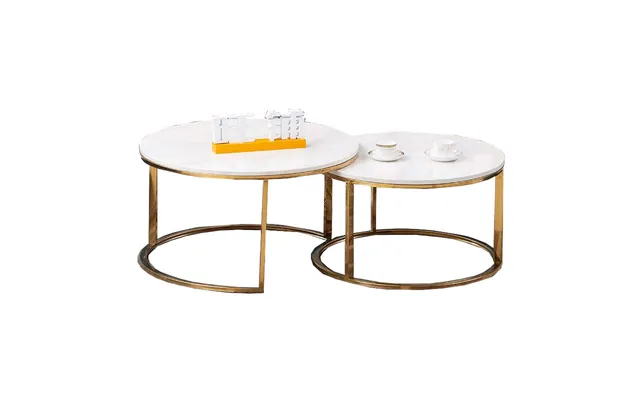 Modern Centre Table Marble Top Round Table Living Room Furniture Metal Stainless Steel Frame