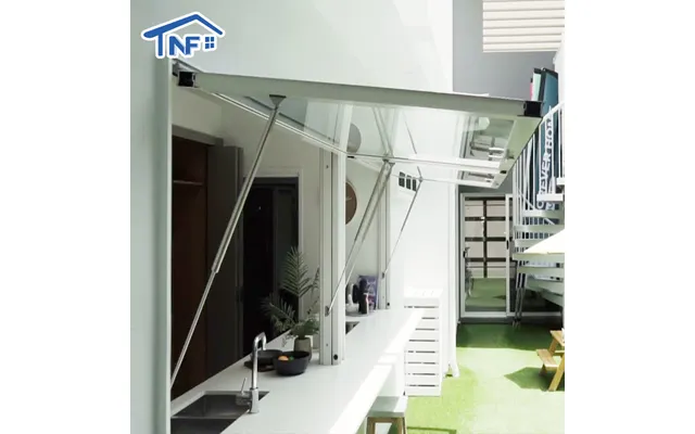 Modern Design Commercial Manual Flip Out Windows Aluminum Alloy Safe With Roller Blind Frame