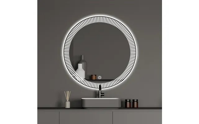 Modern Frameless Round Front Light 3 Colors Dimmable Waterproof Touch Switch Smart Led Light Wall Mirror Bathroom