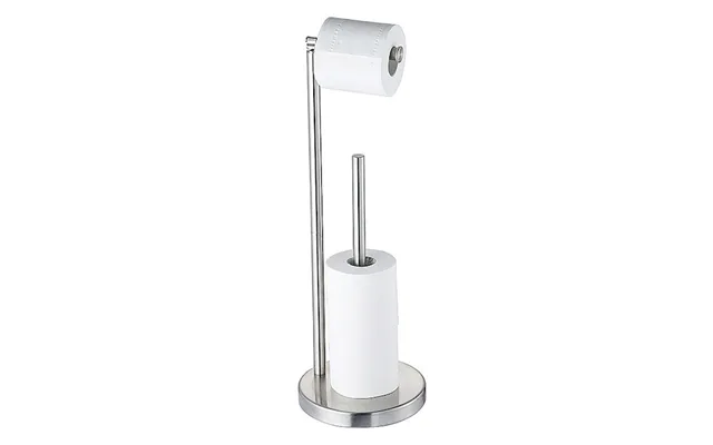 Modern Free Standing Double Rod Stainless Steel Toilet Paper Holder With Storage Free Standing Bathroom Tissue Rack