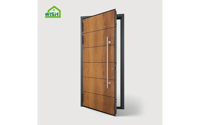 Modern Front Entrance Aluminum Pivot Door Design Entry Exterior Security Door Sound Insulation Finished Surface 3-year W
