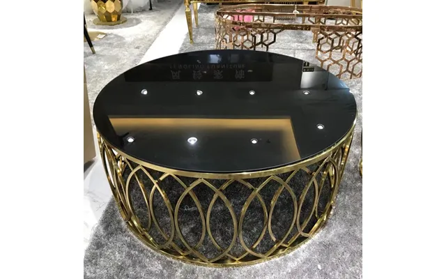 Modern Luxury Living Room Coffee Table Home Furniture Round Marble Glass Top Gold Stainless Steel Frame Centre Tables Wh