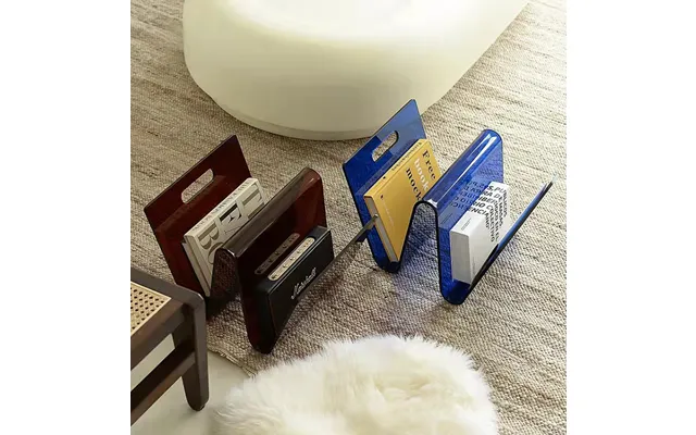 Modern Portable Acrylic Book Stand Creative Home Furniture With Plastic Decorative Desk Shelves For Living Room Or Bedro