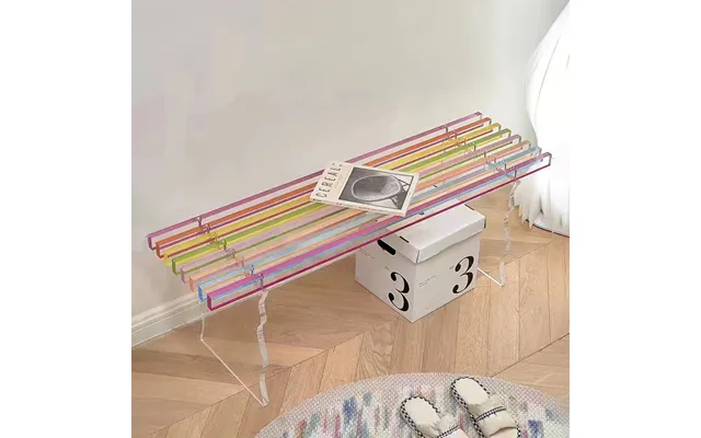Modern Rainbow Acrylic Long Stool Easy-to-carry Clear Children's Chair For Home Office Living Room Bedroom Apartment Din